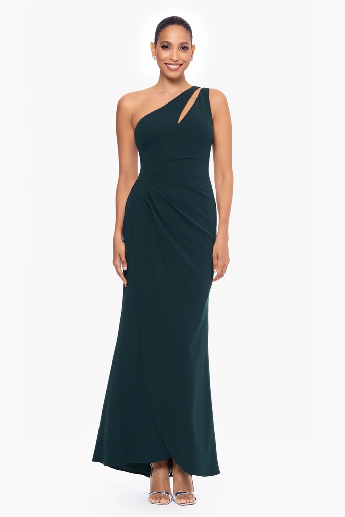 Vestido largo fruncido lateral True