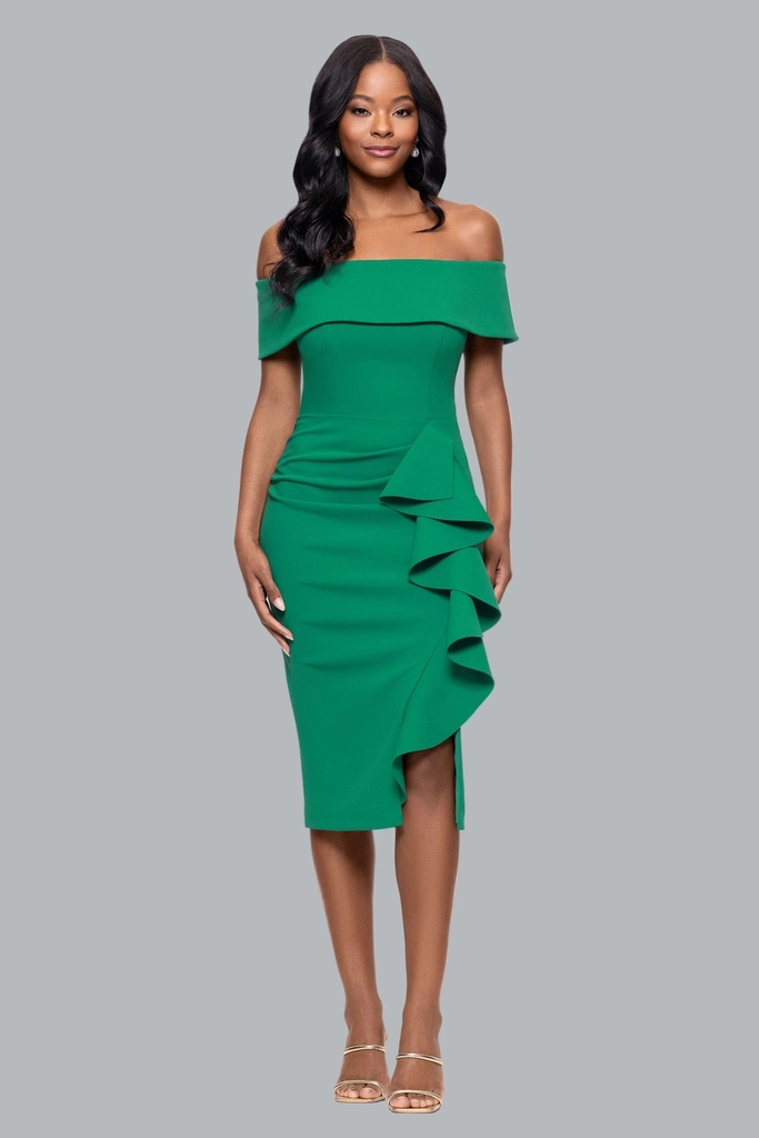 Vestido midi con volantes Kourtney