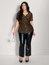 Blusa de malla con detalles metálicos