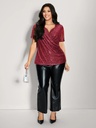 Blusa de malla con detalles metálicos