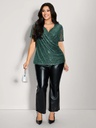 Blusa de malla con detalles metálicos