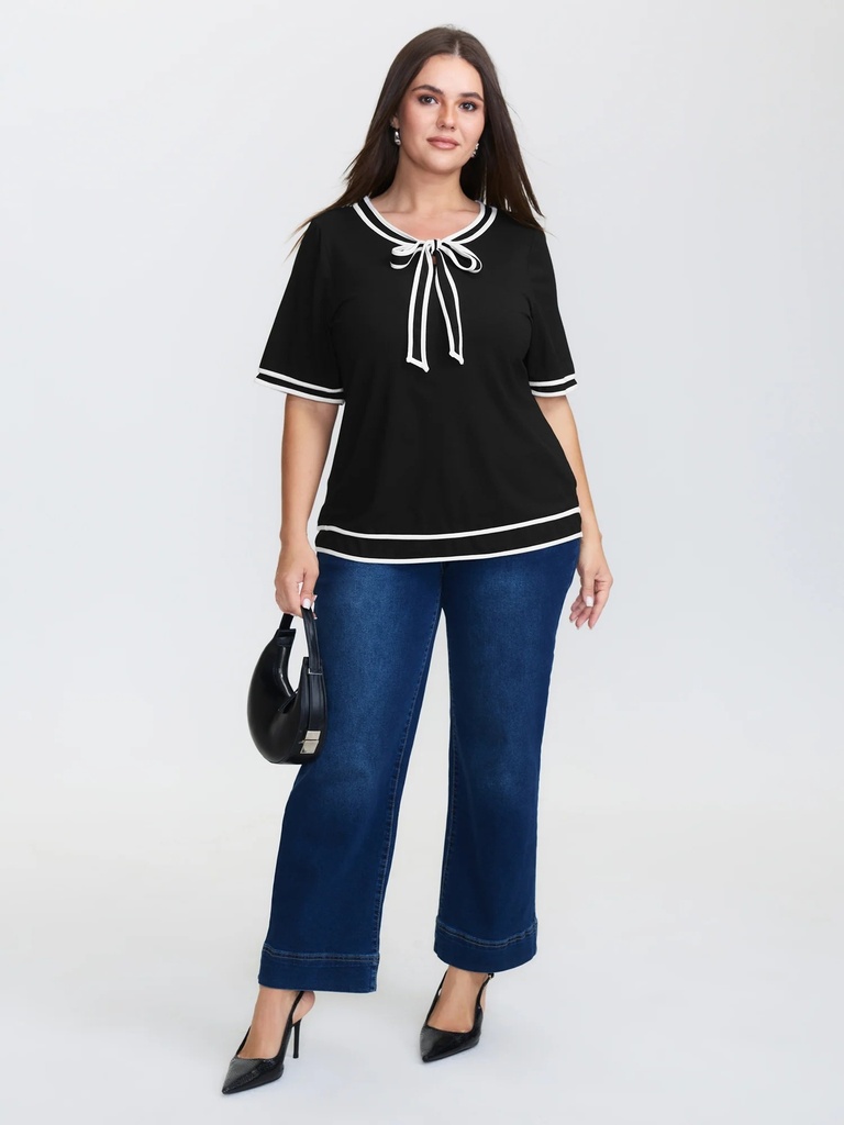 Blusa suave con cuello marinero