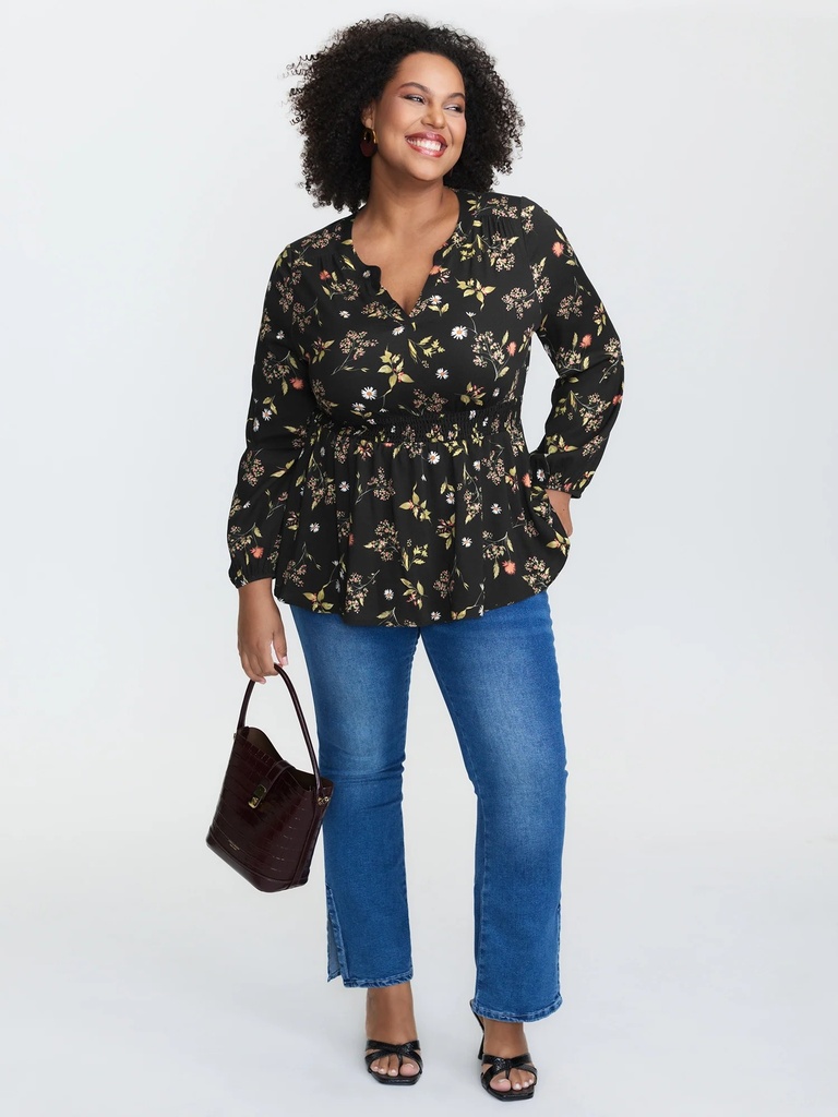 Blusa con mangas de flor de loto (copia)