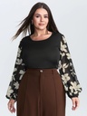 Blusa sólida de mangas de gasa