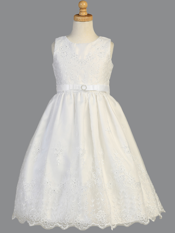 Vestido de comunión de tul y encaje floral (copia)