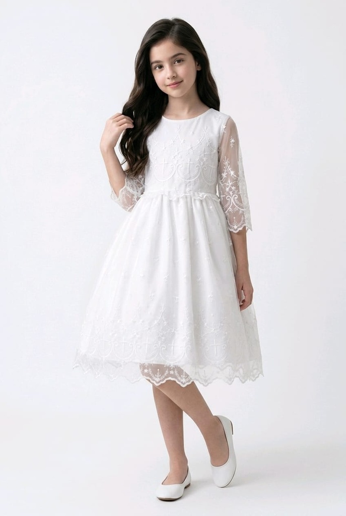 Vestido de encaje con mangas 3/4 (copia)