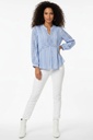 Blusa con detalles de encaje y rayas