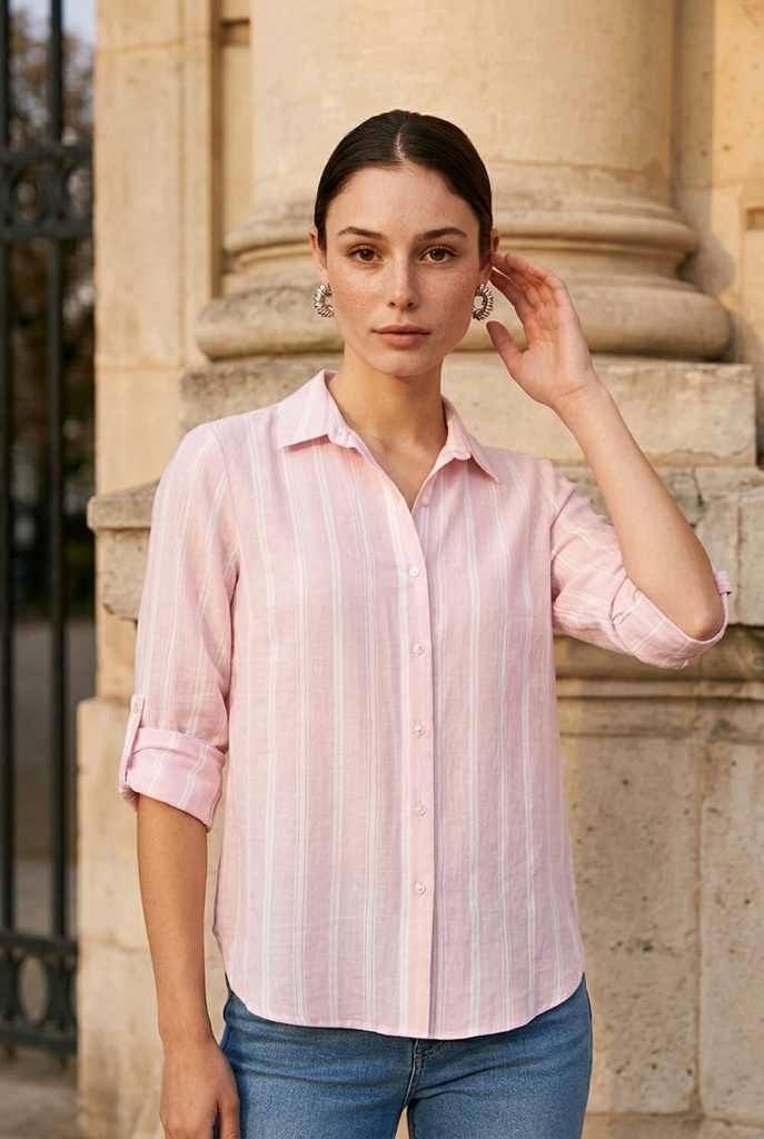Blusa camisera con botones de perlas (copia)