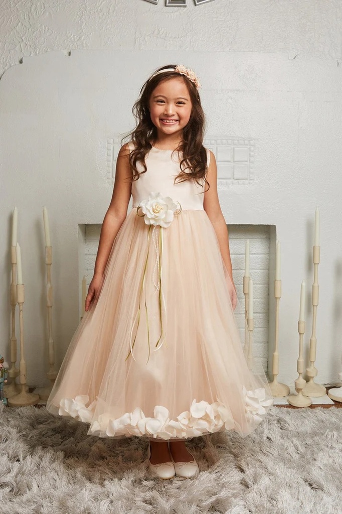 Vestido con pétalos y flores Peach (copia)