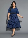 Vestido con falda de malla floral