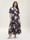 Vestido floreado con escote cruzado