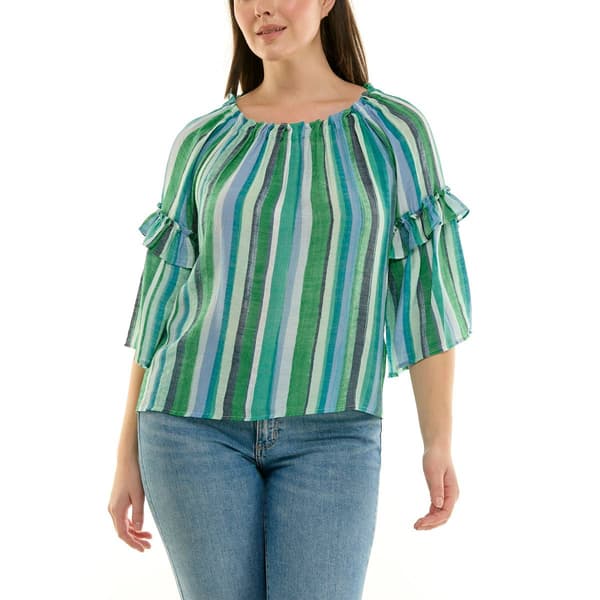 Blusa con volantes y rayas
