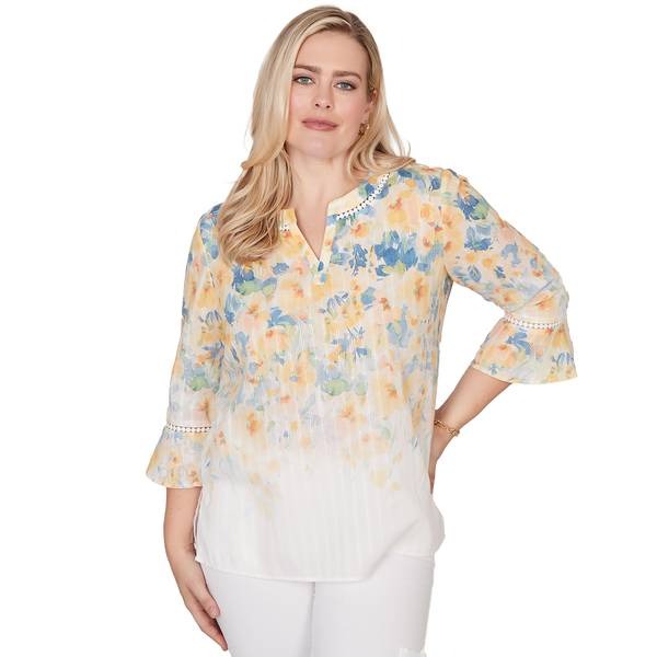 Blusa floral de manga con volantes