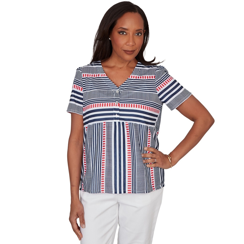 Blusa de rayas mixtas