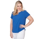 Blusa de manga corta enrollada lisa