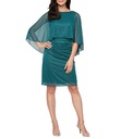 Vestido con capa de gasa brillante