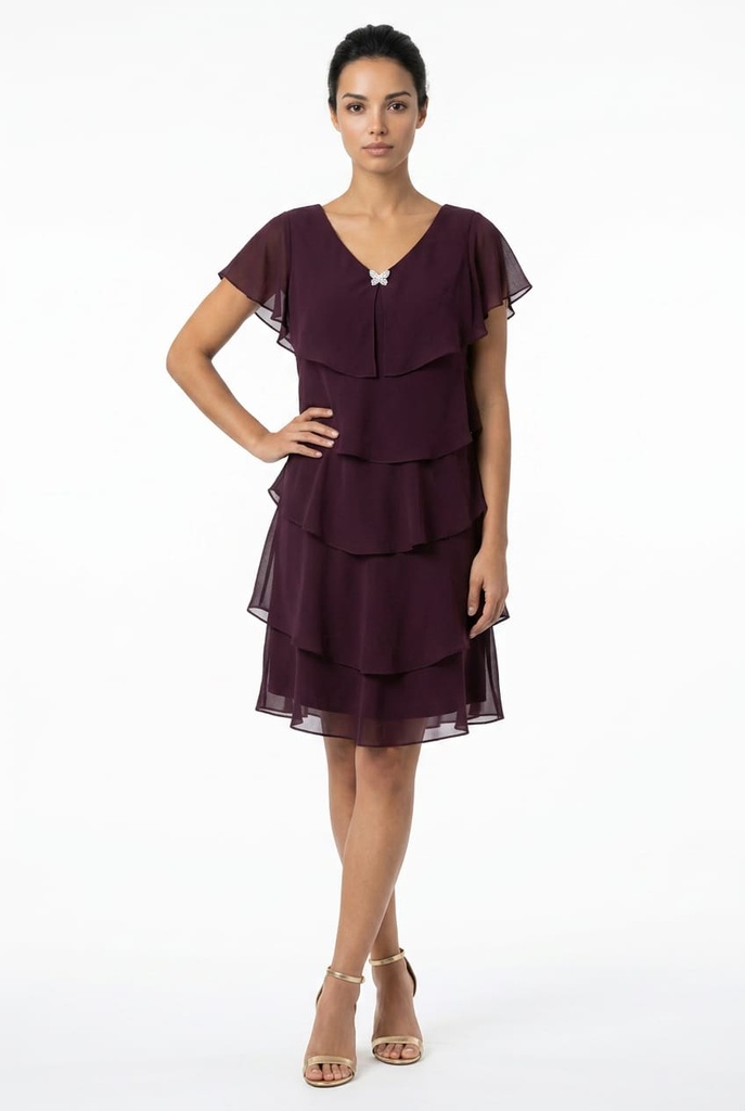 Vestido con corpiño escalonado