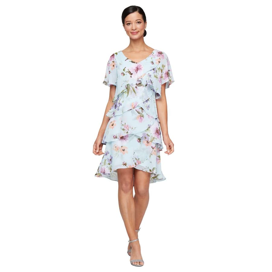 Vestido escalonado floral