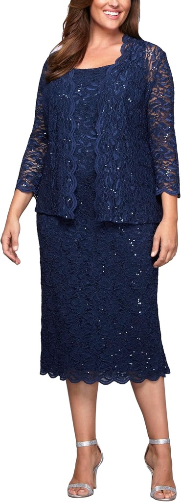 Vestido de encaje con chaqueta