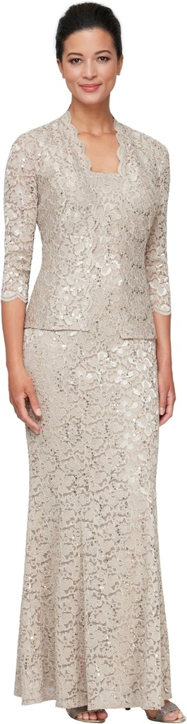 Vestido de encaje con lentejuelas