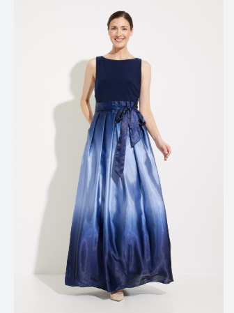 Vestido largo falda de satén ombré