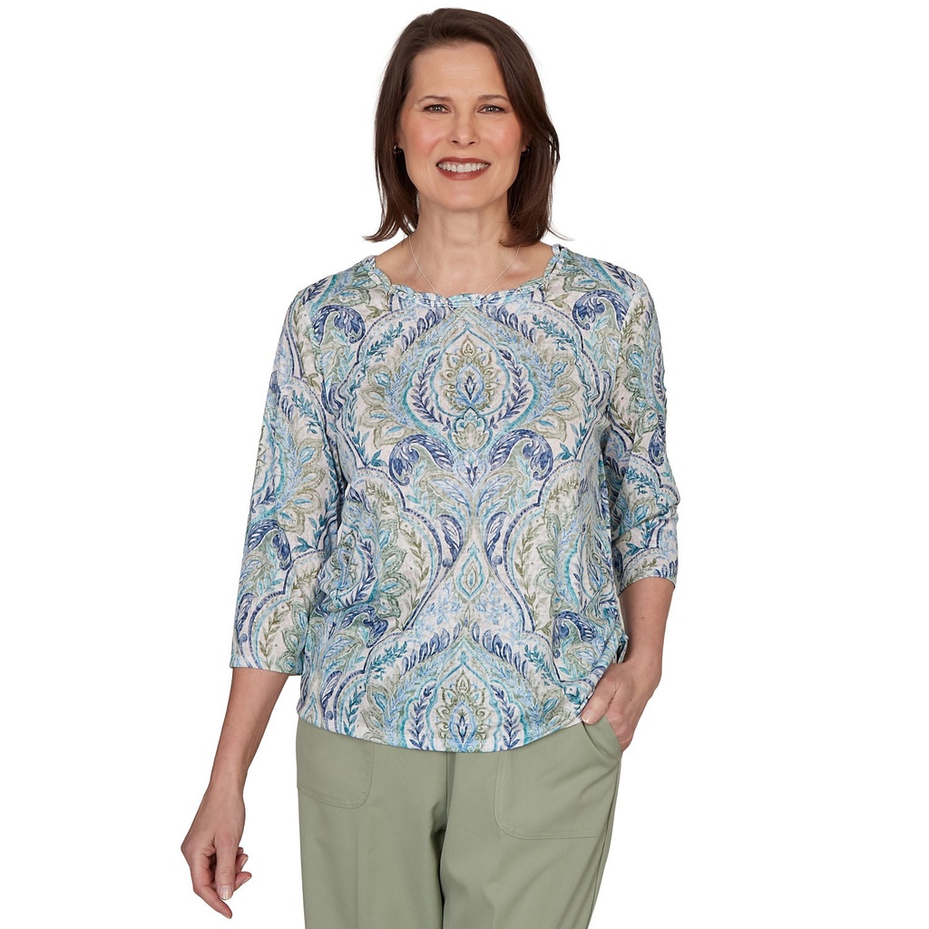 Blusa con cuello trenzado