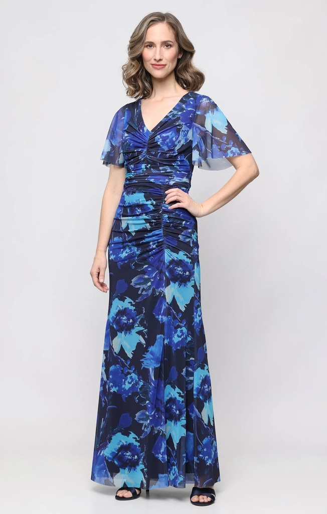 Vestido de malla con escote en V