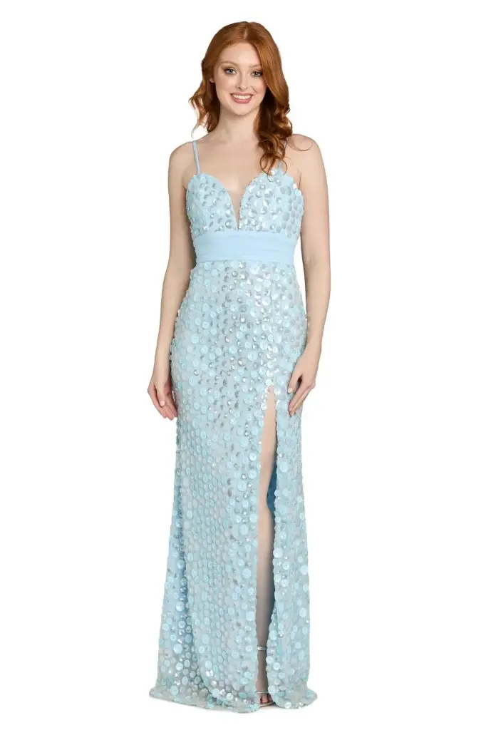 Vestido de satén con cuello halter