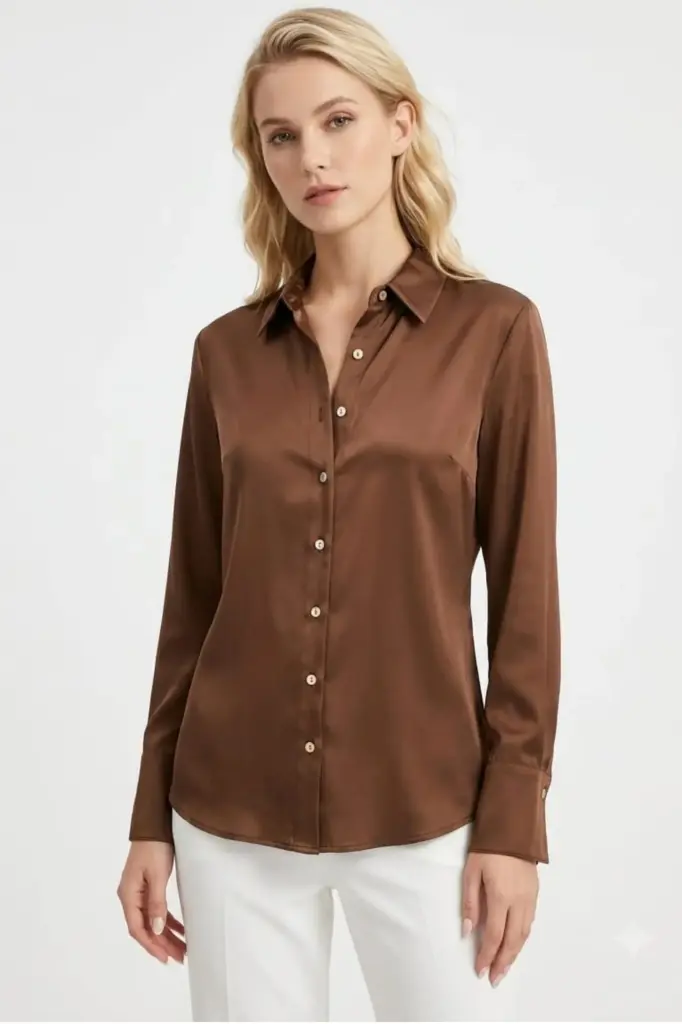 Blusa camisera sólida 