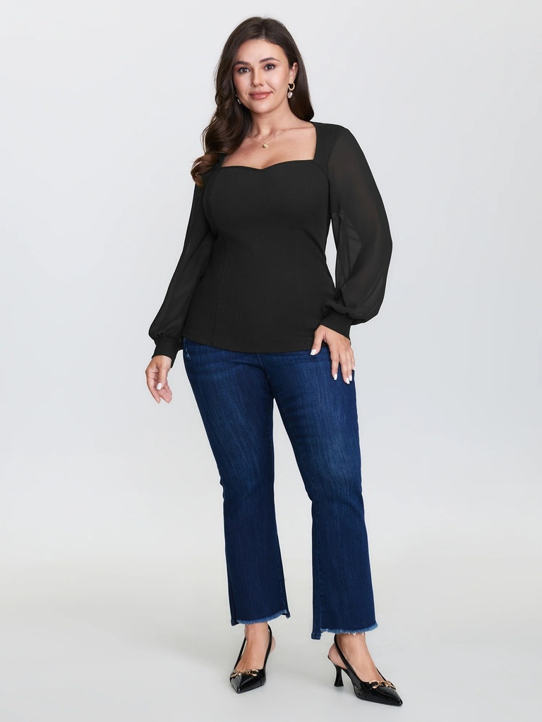 Blusa con escote de corazón