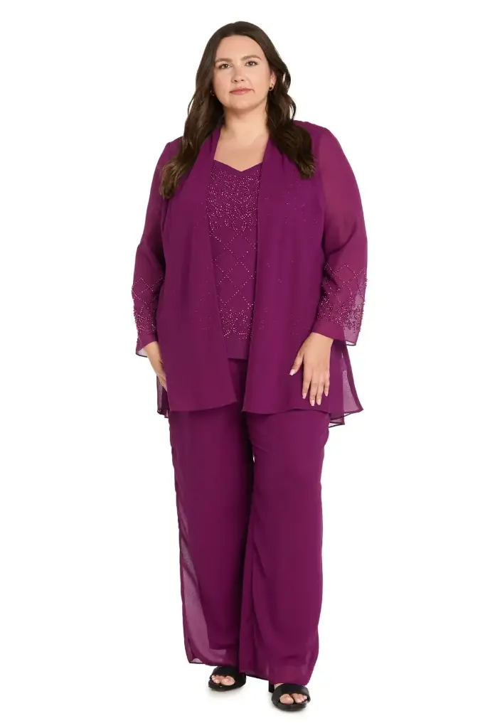 Traje de pantalón de gasa 