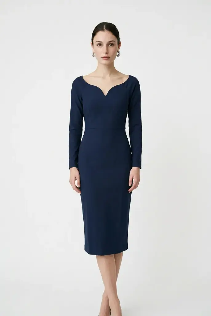 Vestido con escote barco 
