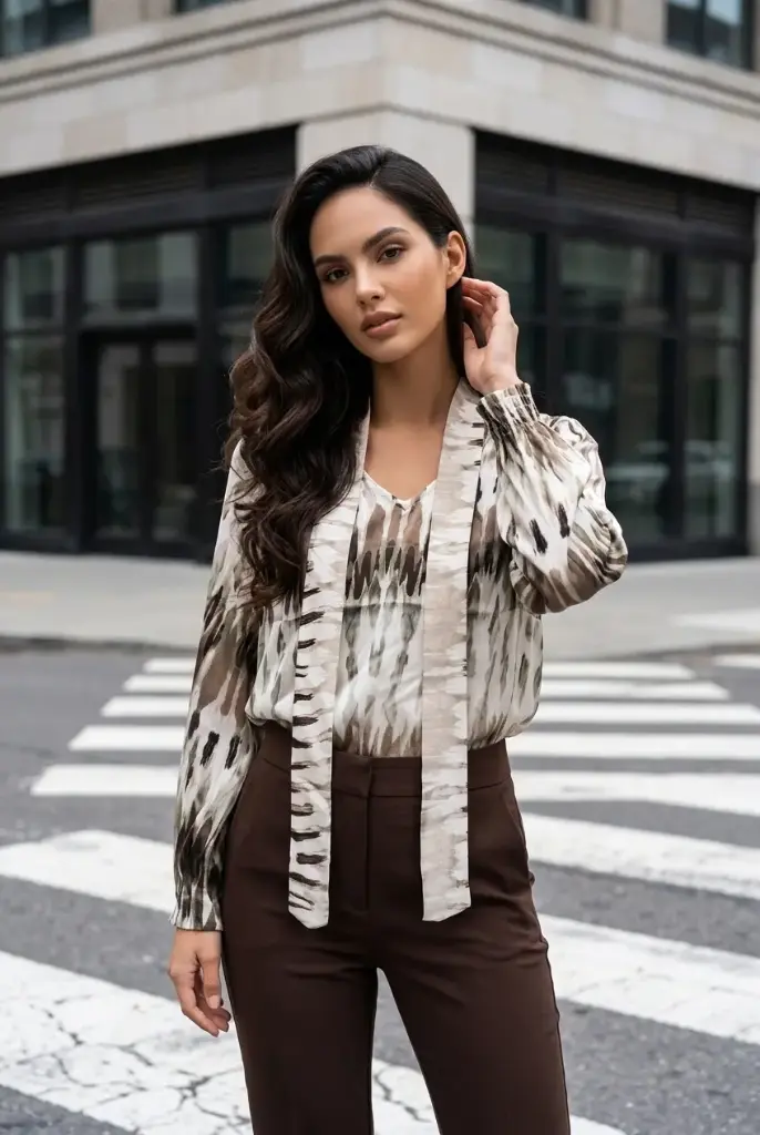 Blusa con estampado acuarela   