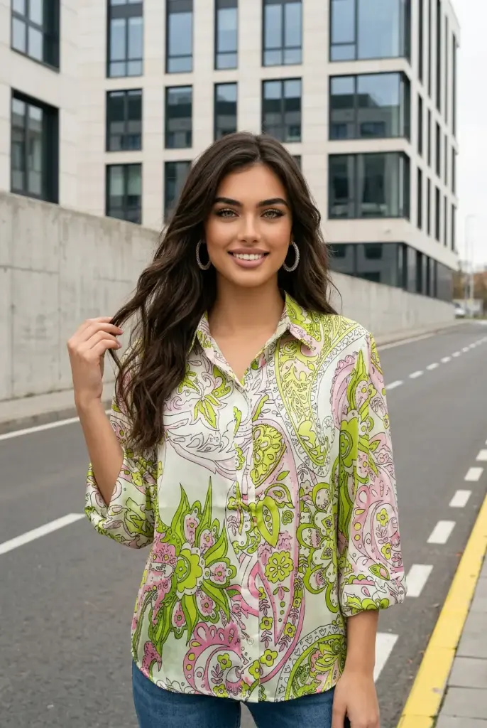 Camisera con estampado floral  