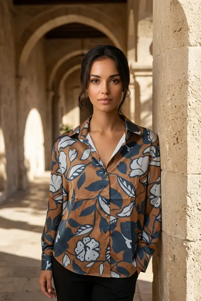 Camisera con estampado floral 