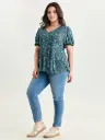 Blusa con estampado microfloral