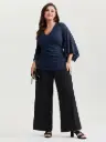 Blusa traslapada de encaje floral 