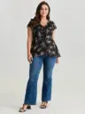 Blusa de gasa con estampado floral 
