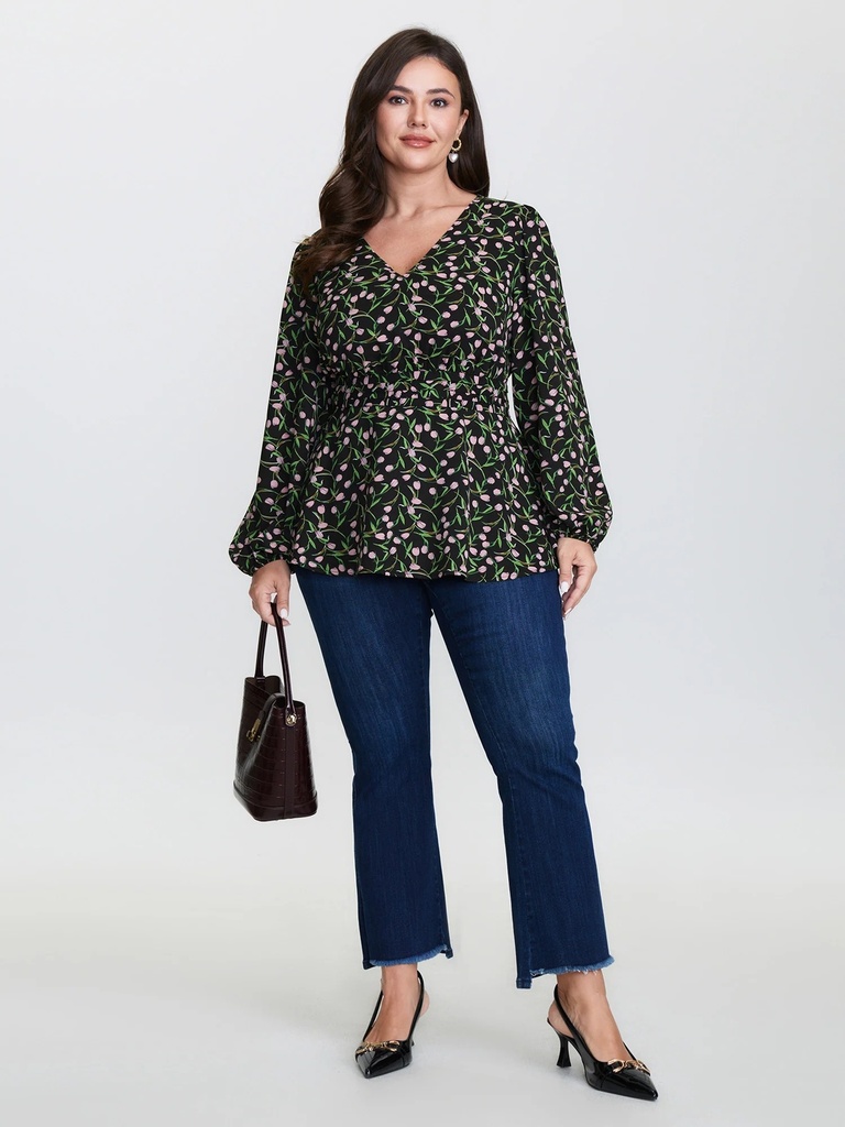 Blusa con estampado de Tulipanes