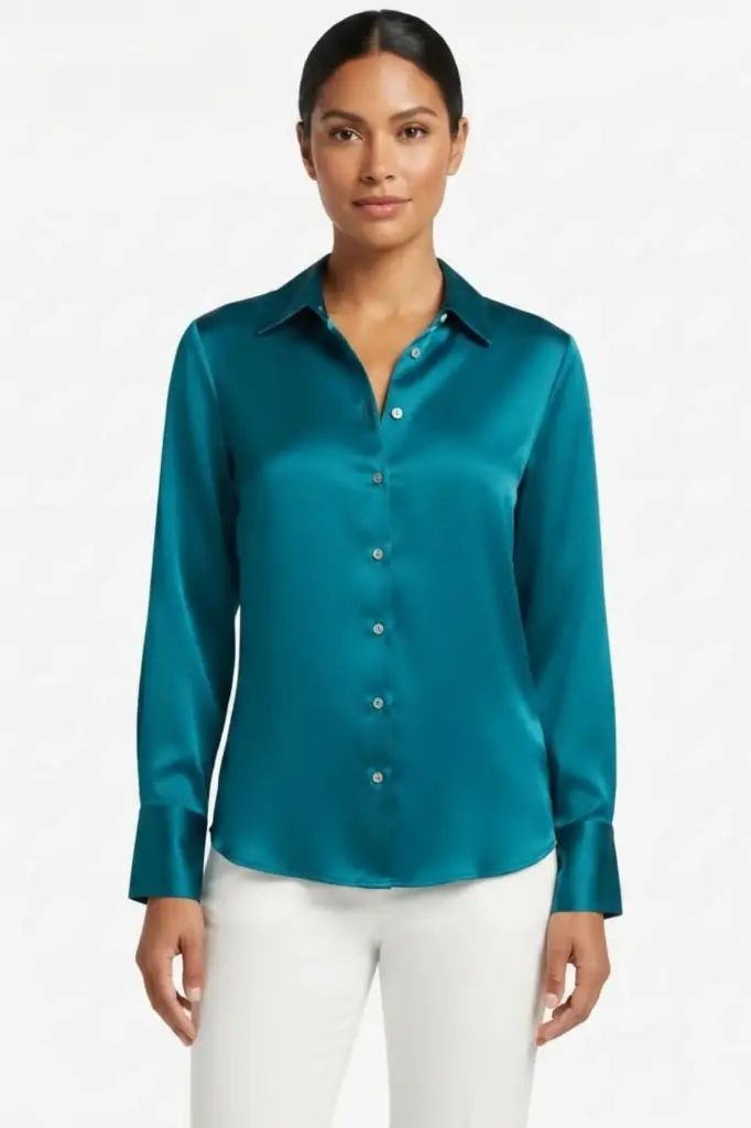 Blusa camisera sólida  