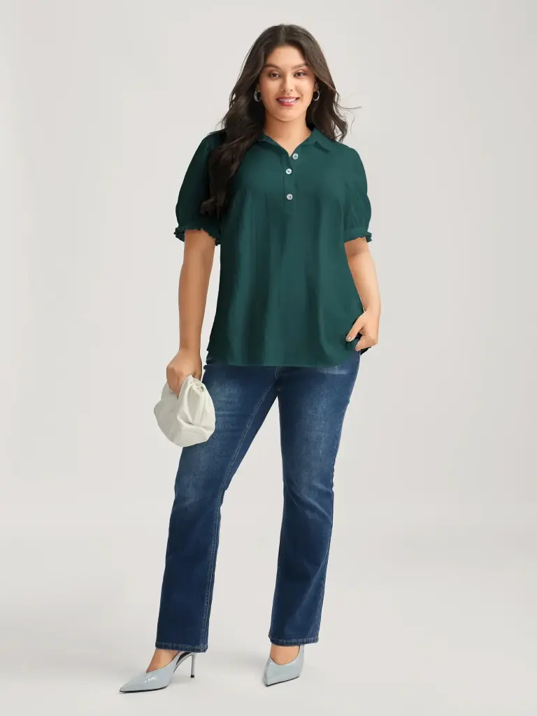 Blusa con mangas abulladas 