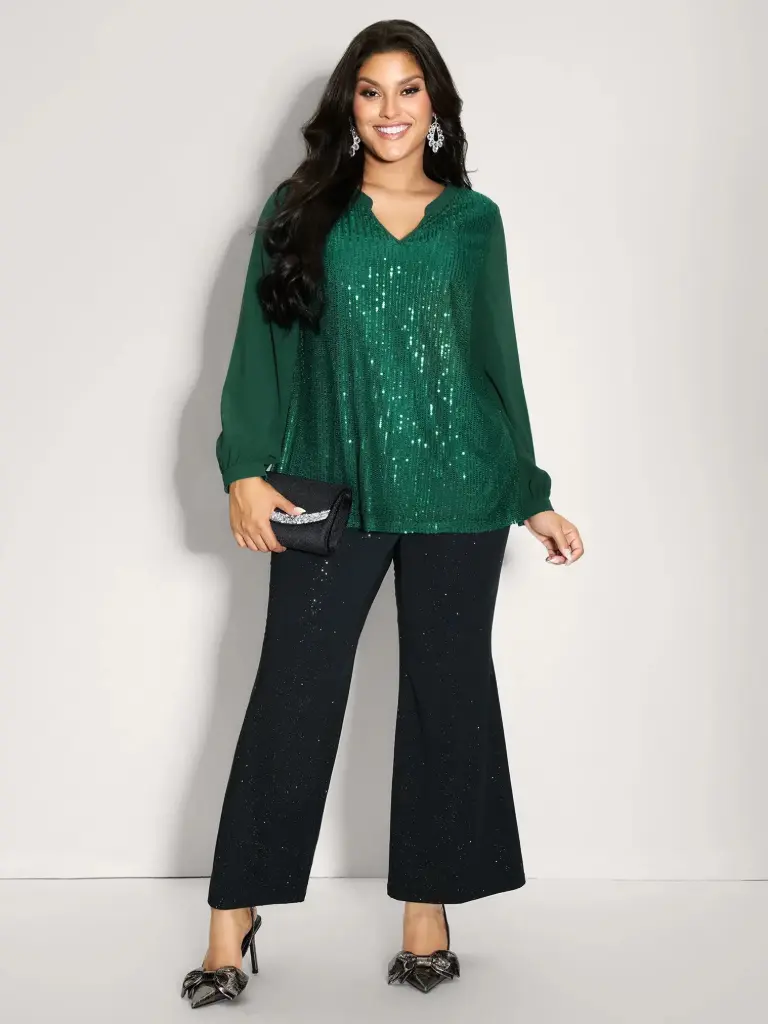 Blusa brillante con lentejuelas  