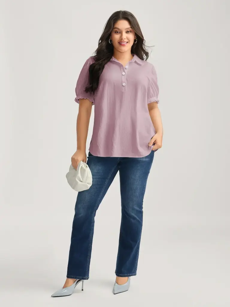 Blusa con mangas abulladas 
