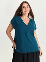 Blusa sólida con escote plisado