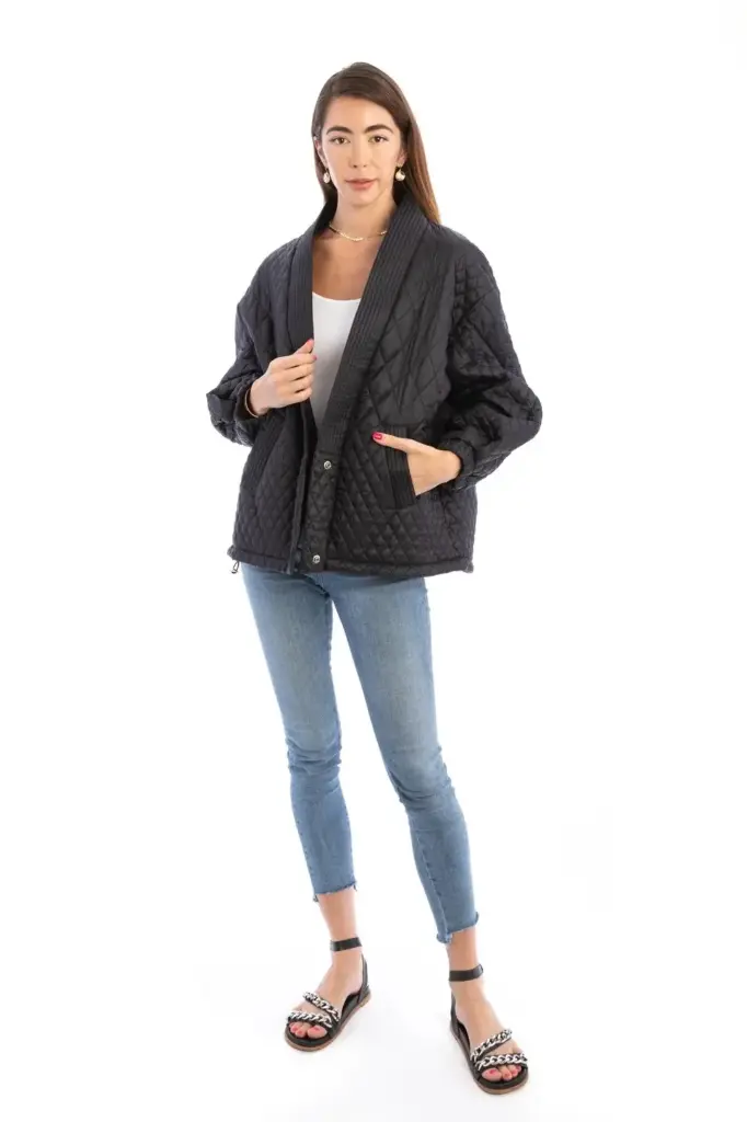 Chaqueta acolchada con diseño de rombos