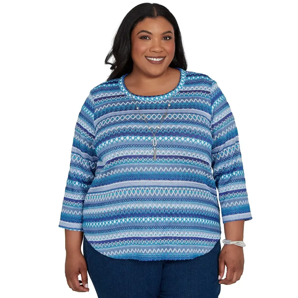 Blusa tejida texturizado a rayas