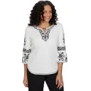 Blusa con bordado geométrico floral 