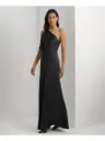 Vestido sólido de un solo hombro 