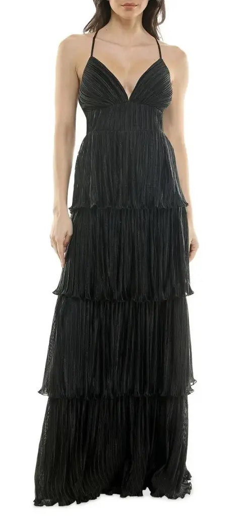 Vestido formal con escote en V 