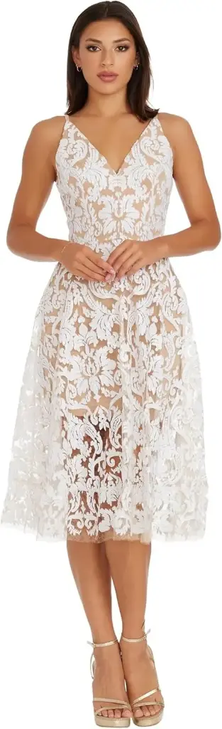 Vestido con encaje y lentejuelas Blair 